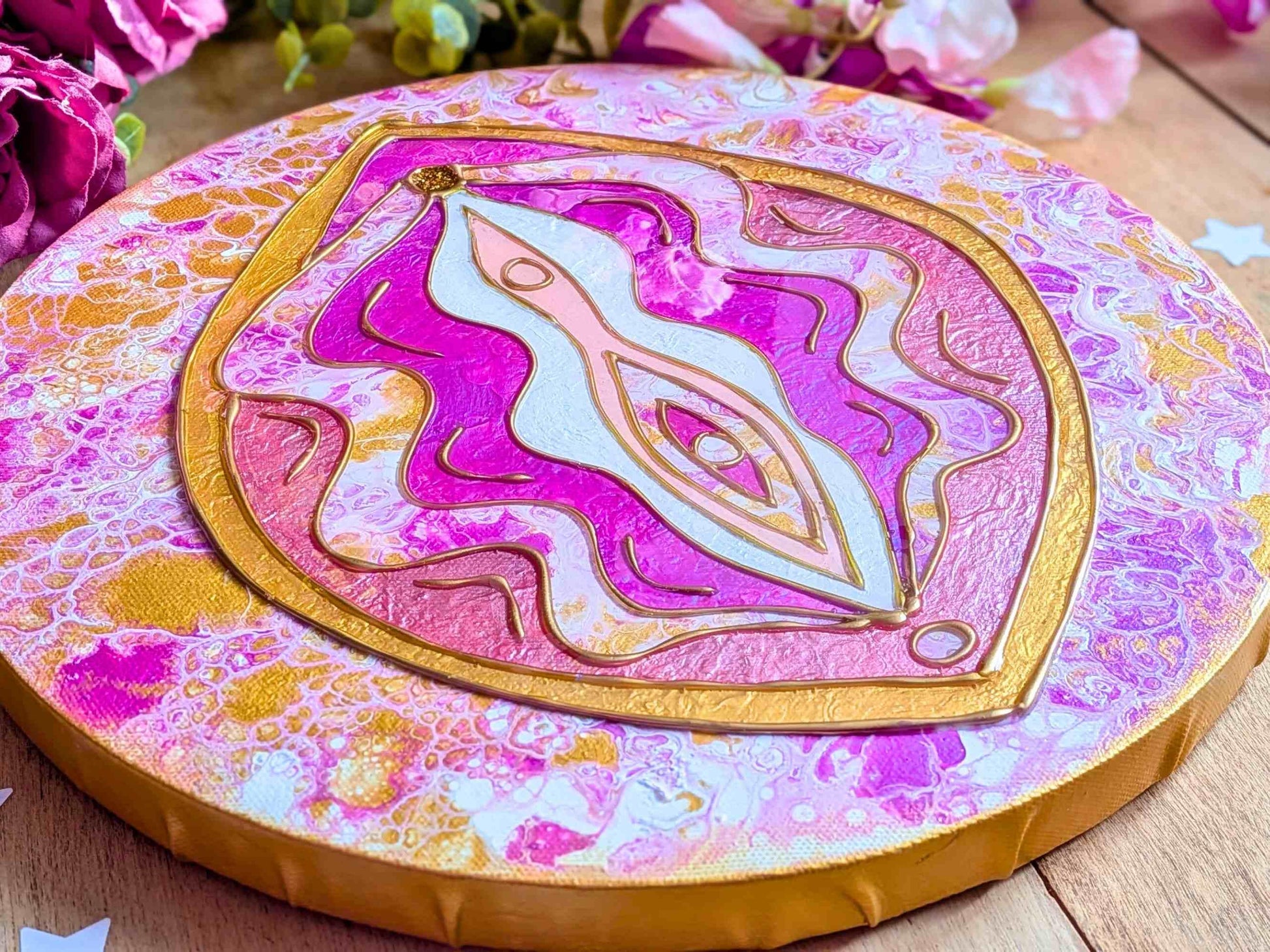 Yoni Art 3D Resin Acrylic Canvas Painting