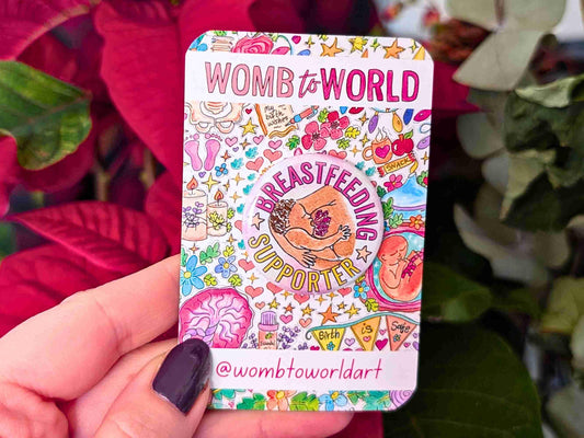 Breastfeeding Supporter Badge: Breast Anatomy Art Pin Lactation Consultant