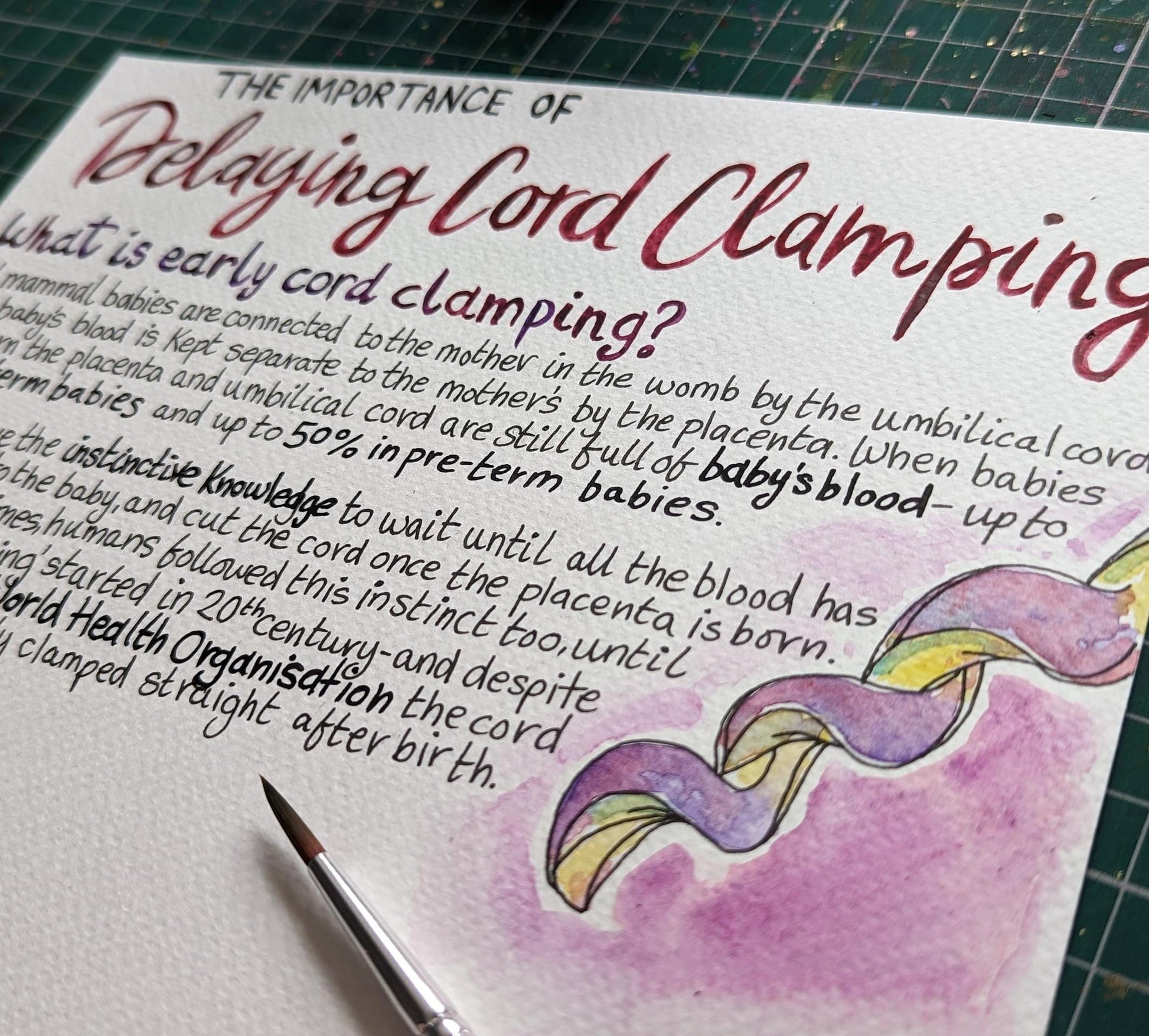 Delayed Cord Clamping Handout: Antenatal Birth Education for Doulas and Hypnobirthing (PDF Download)