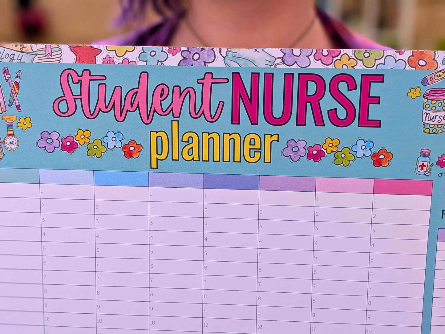 Student Nurse Academic Wall Planner Undated A2 Nursing Calendar + Planner Stickers