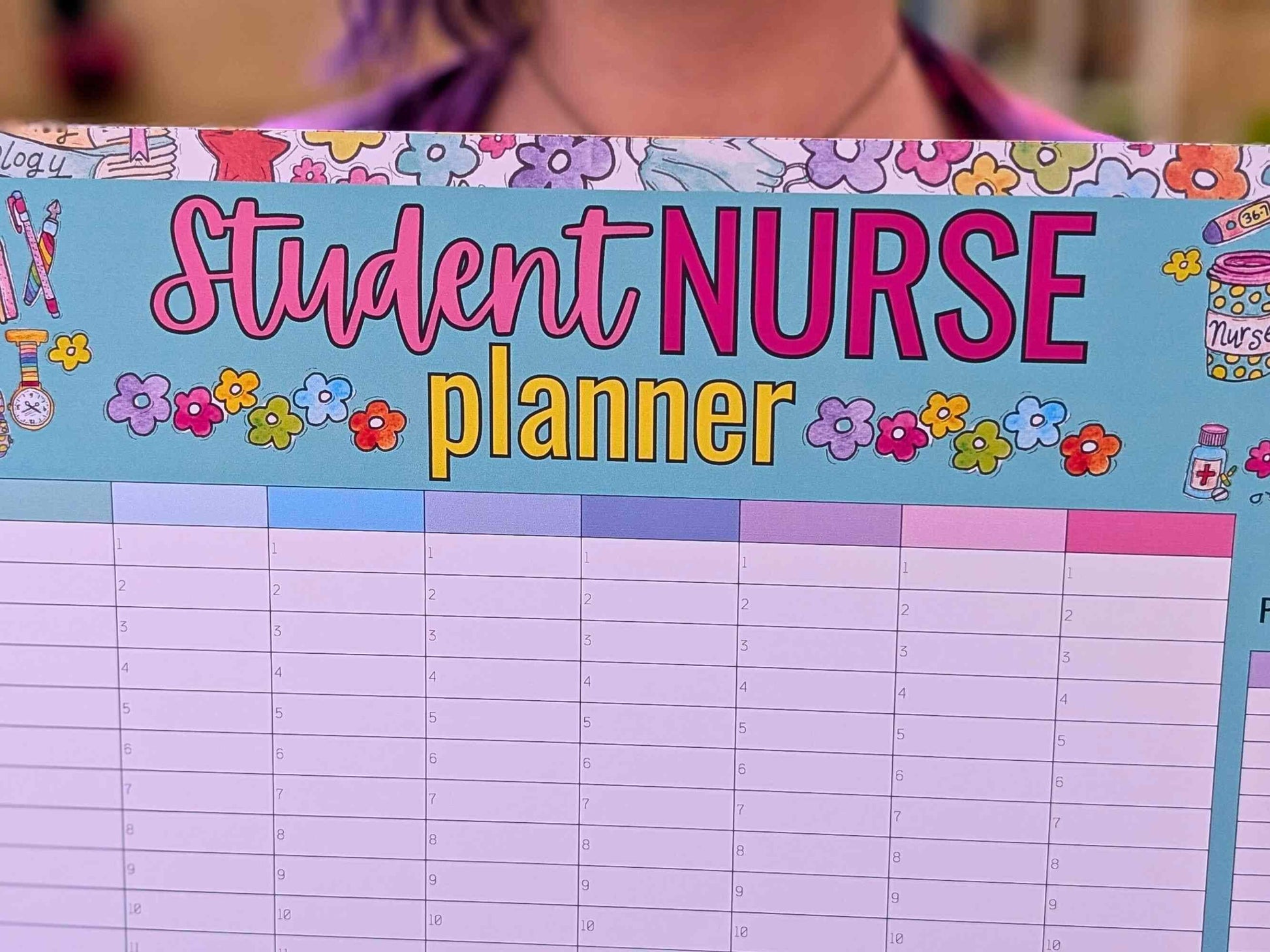 Student Nurse Academic Wall Planner Undated A2 Nursing Calendar + Planner Stickers