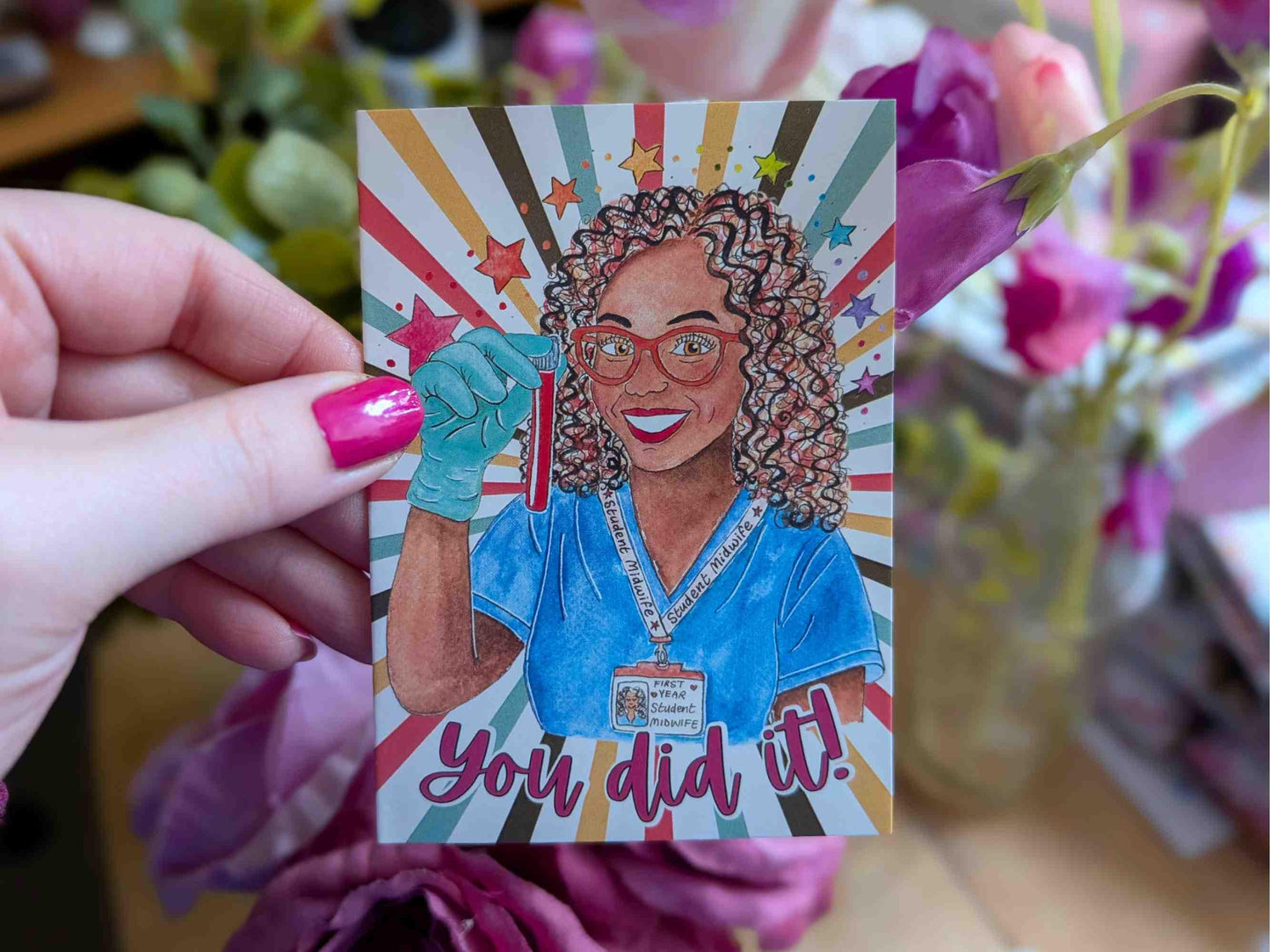 Student Midwife Mini Note Cards Set | A7 Cards for Student Midwives in your Cohort - You Did It Midwifery Cards Gift