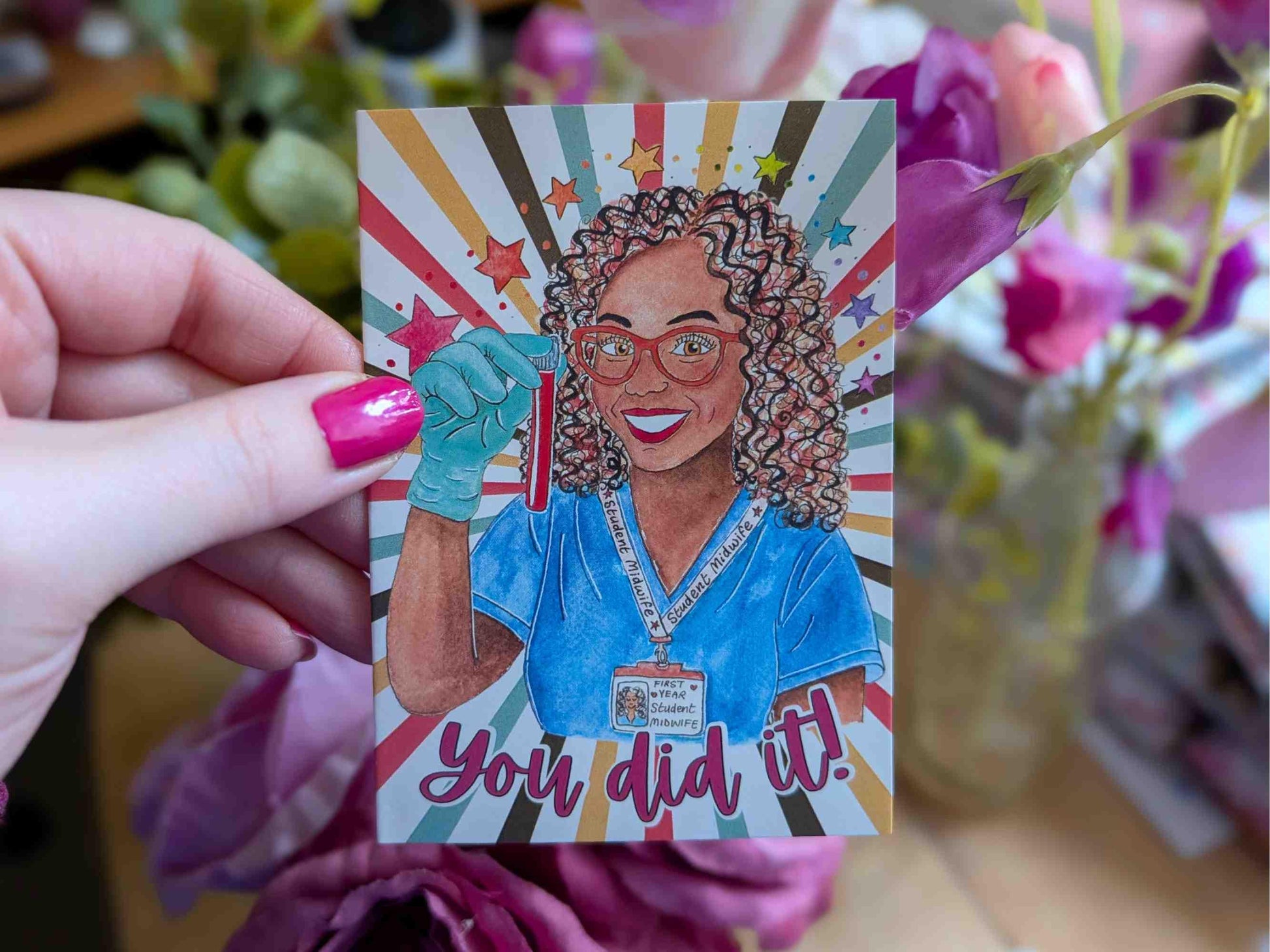 Student Midwife Mini Note Cards Set | A7 Cards for Student Midwives in your Cohort - You Did It Midwifery Cards Gift