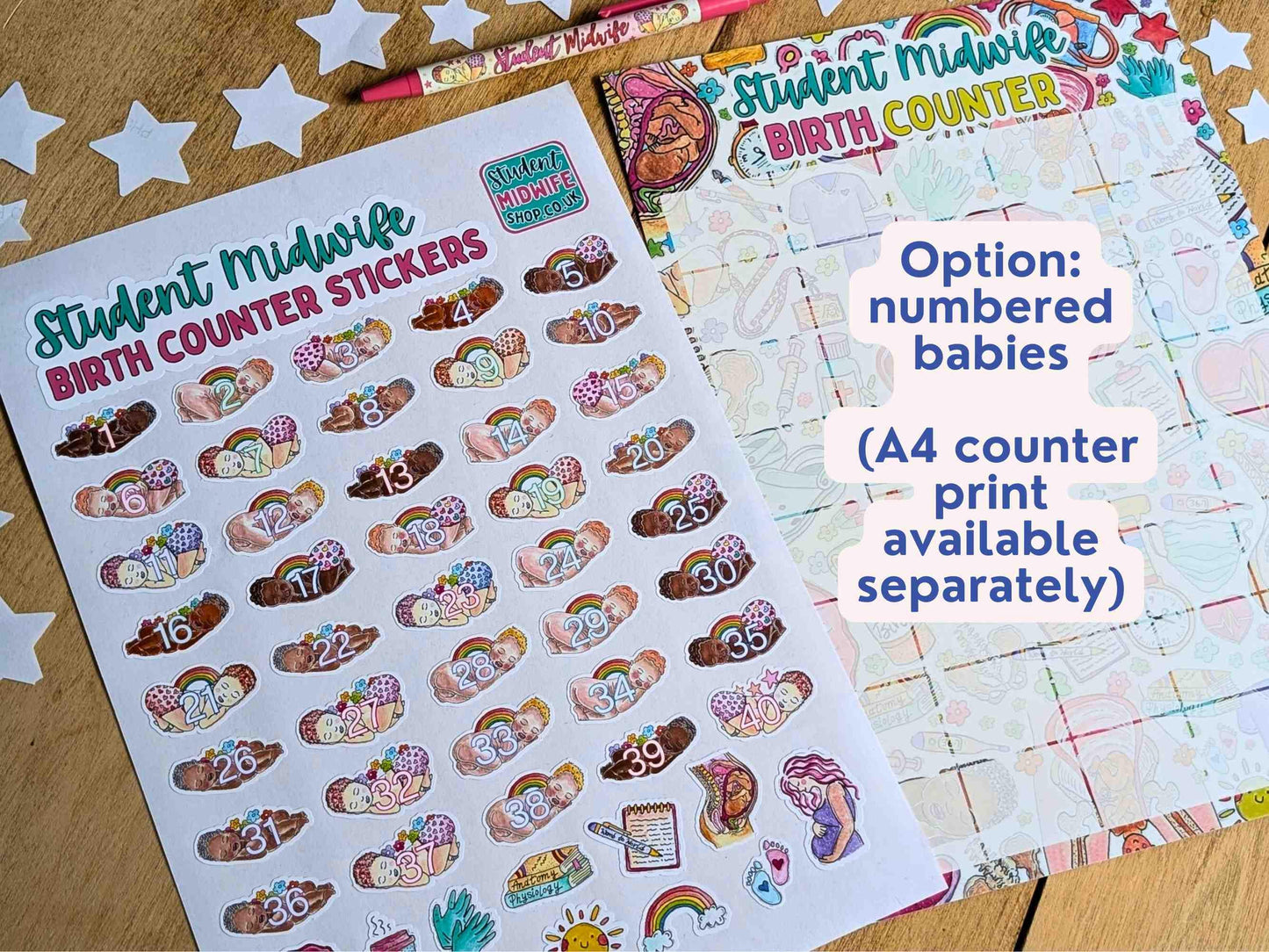 Birth Counter Planner Stickers