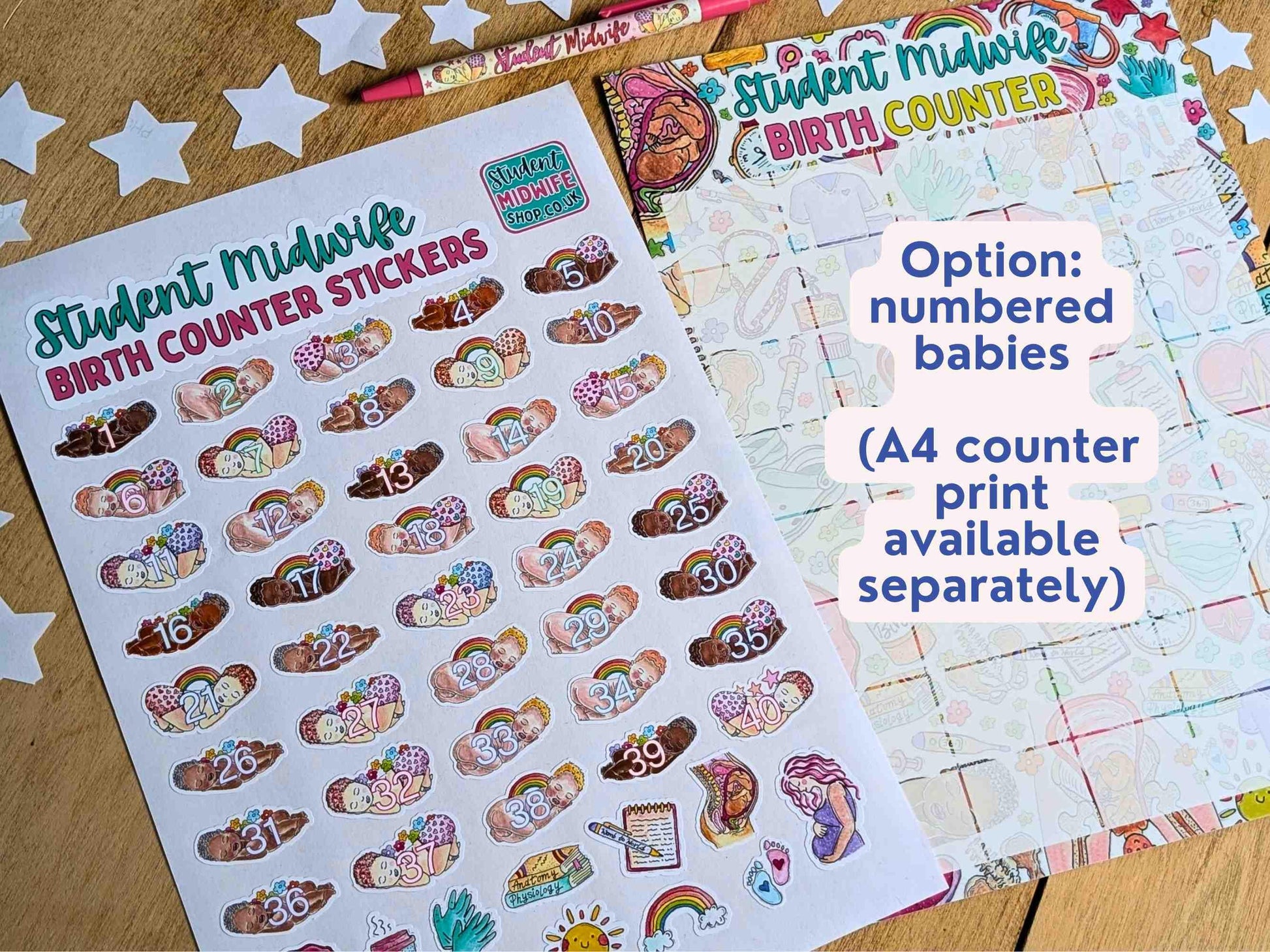 Birth Counter Planner Stickers
