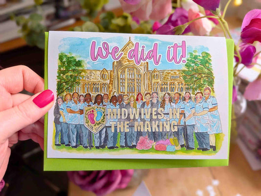 Student Midwife Cohort Card | A6 Card for Student Midwives - You Did It Midwifery Cohort Cards Gift
