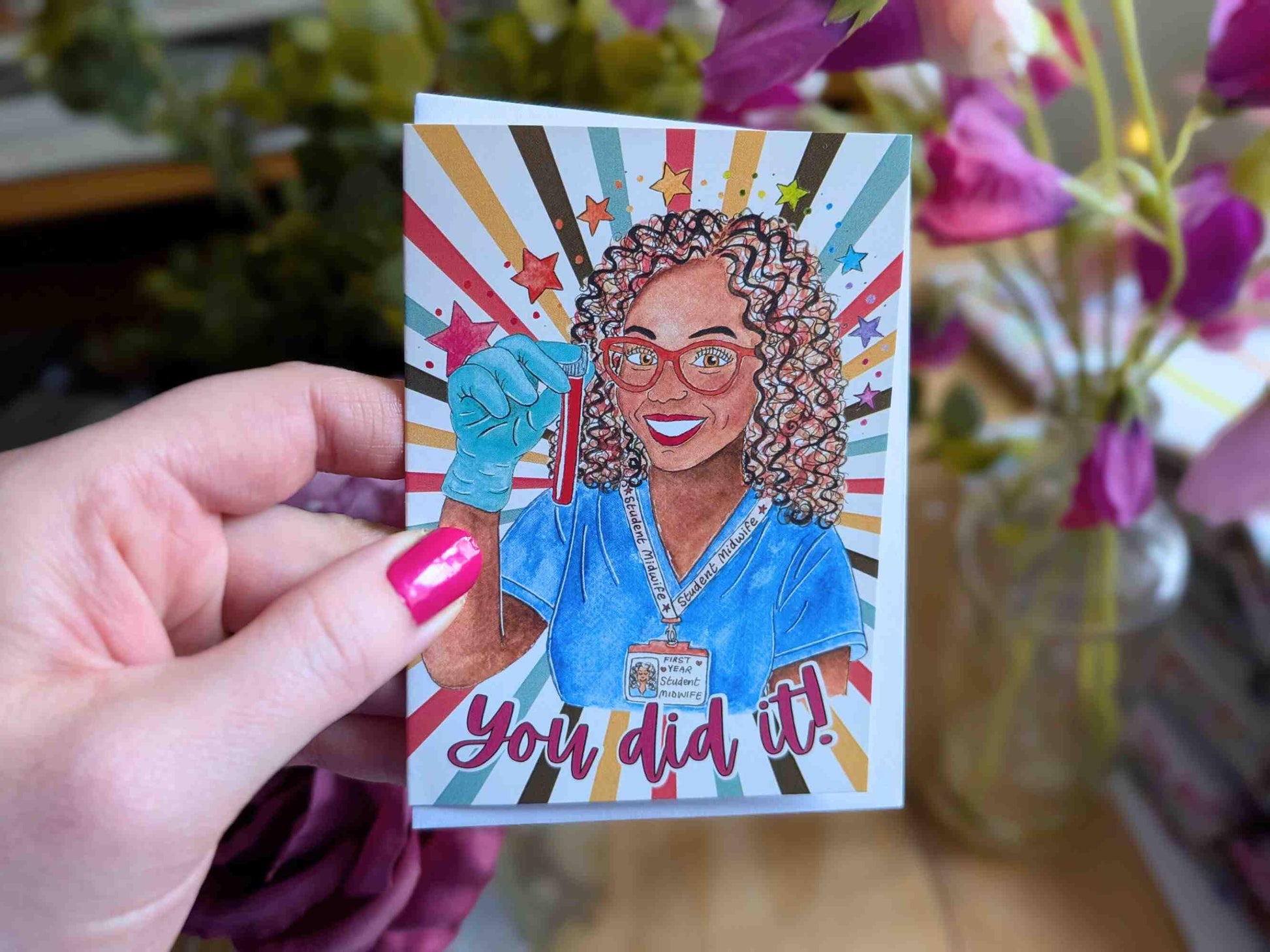 Student Midwife Mini Note Cards Set | A7 Cards for Student Midwives in your Cohort - You Did It Midwifery Cards Gift