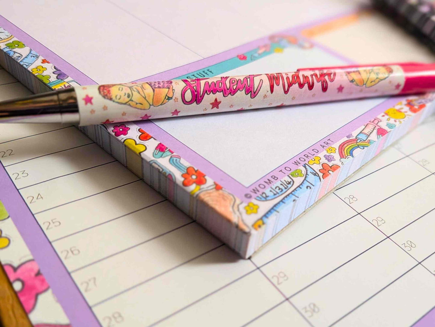 Student Midwife Desk Planner Pad: A4 Weekly Planner Notepad by Womb to World Art