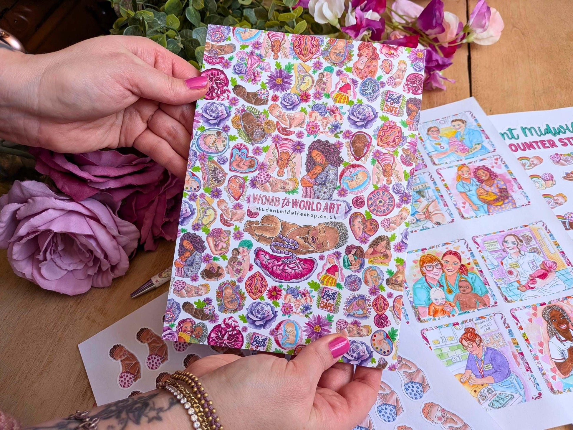 The back of the My First 40 Births student midwife birth counter journal by Womb to World Art