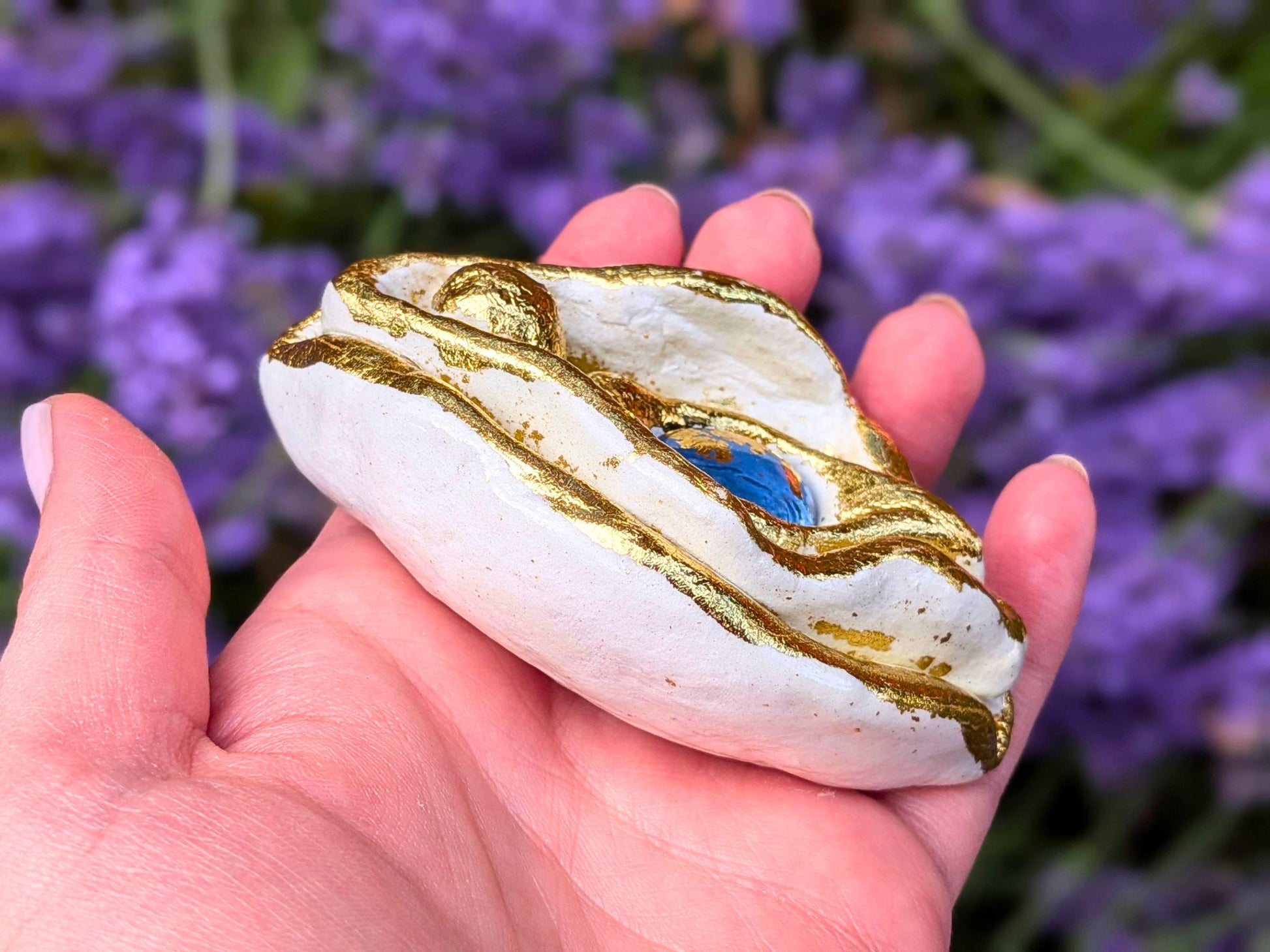 Sacred Palm Goddess "Mira" Clay Sculpture | Meditation Tool | Yoni Art, Mother Earth, Vulva Art