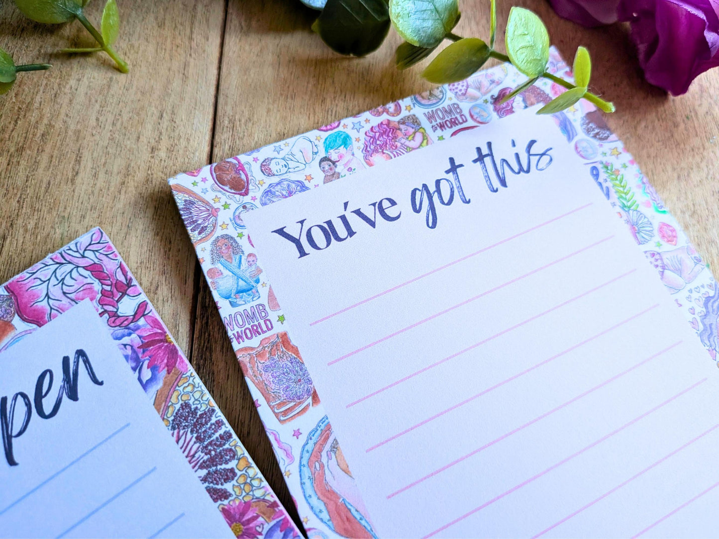 Birth Art Notepads Set: To Do Lists and Notes for Doula, Birthworkers, Breastfeeding and Midwives