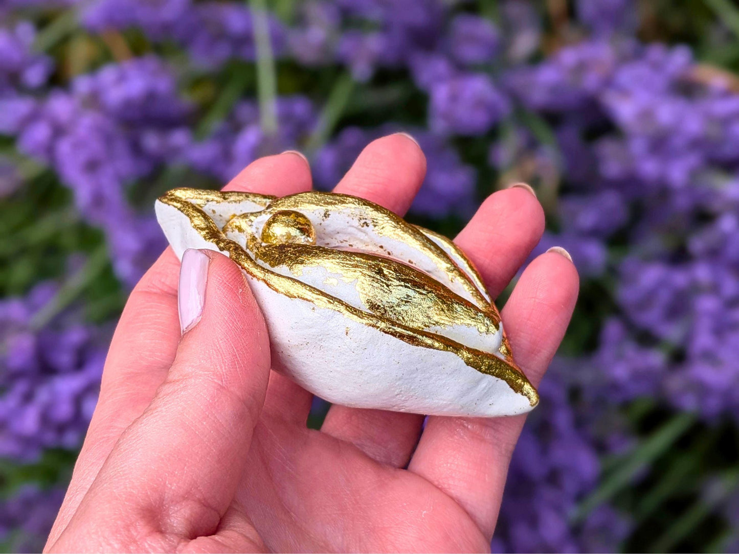 Sacred Palm Goddess "Rosie" Clay Sculpture | Meditation Tool | Yoni Art, Mother Earth, Vulva Art