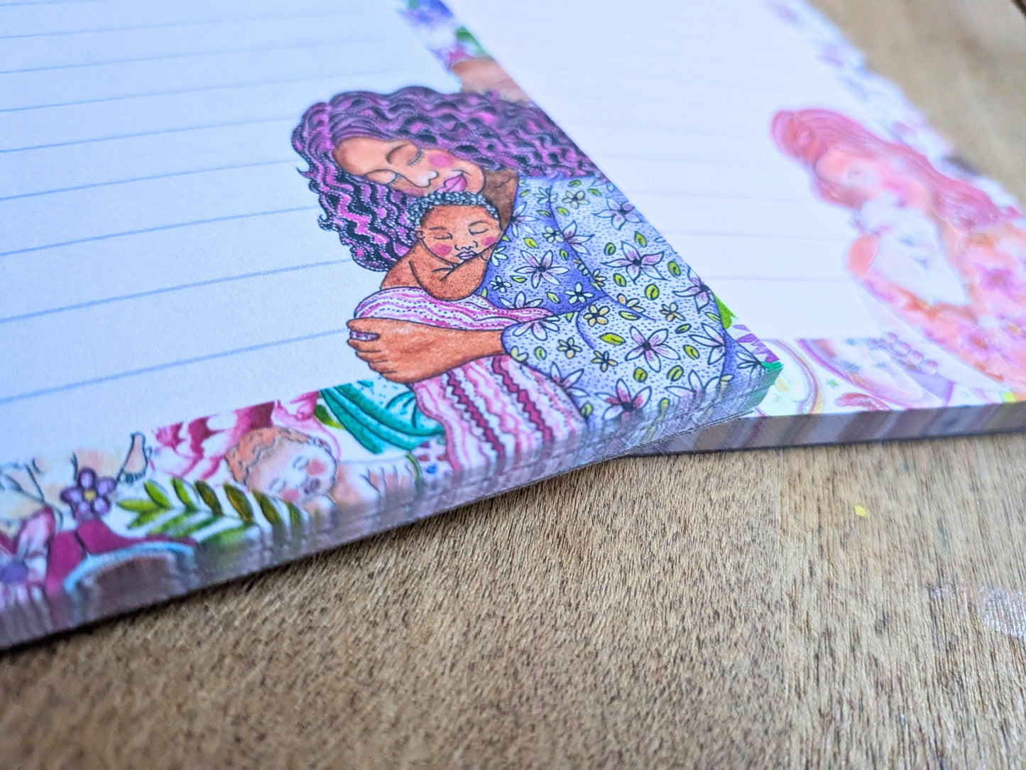 Birth Art Notepads Set: To Do Lists and Notes for Doula, Birthworkers, Breastfeeding and Midwives
