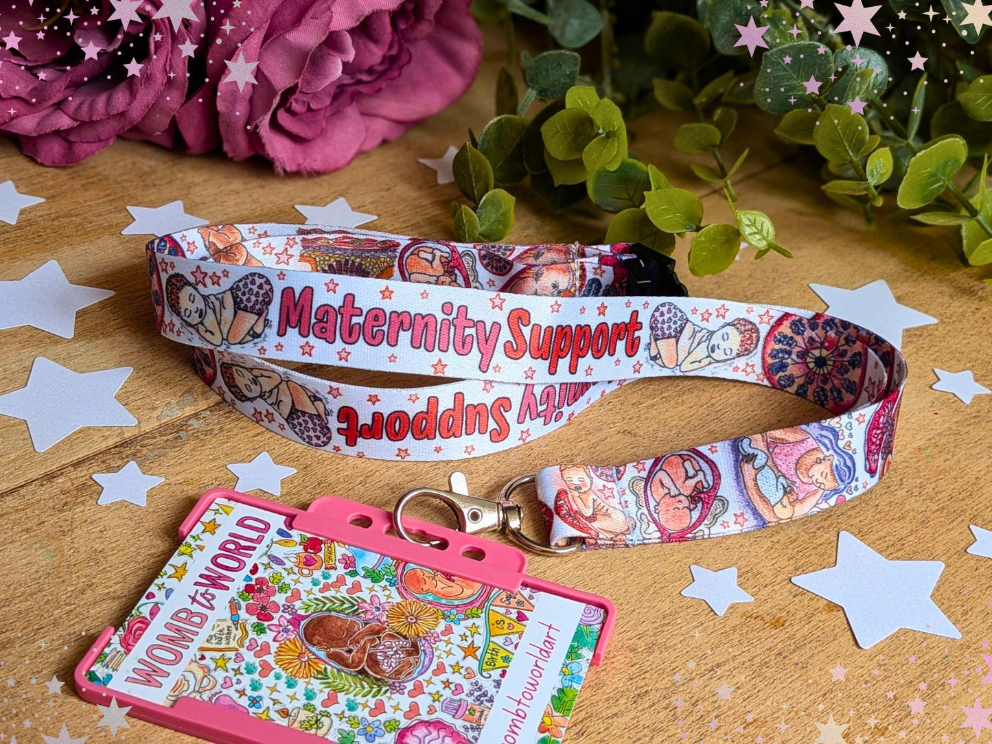 Maternity Support Lanyard: ID Badge Holder, Maternity Support Worker Healthcare Assistant Card Holder