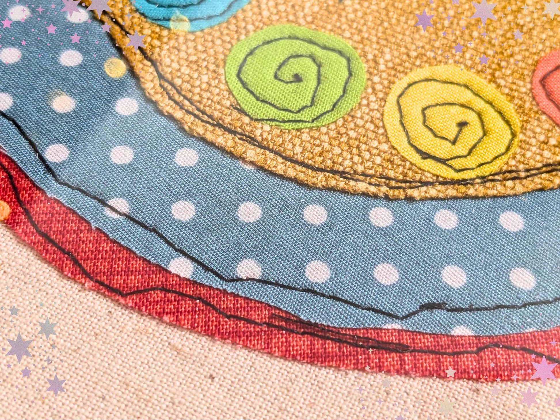 Baby in the Womb Embroidery Applique Art, Chakras in Pregnancy Framed