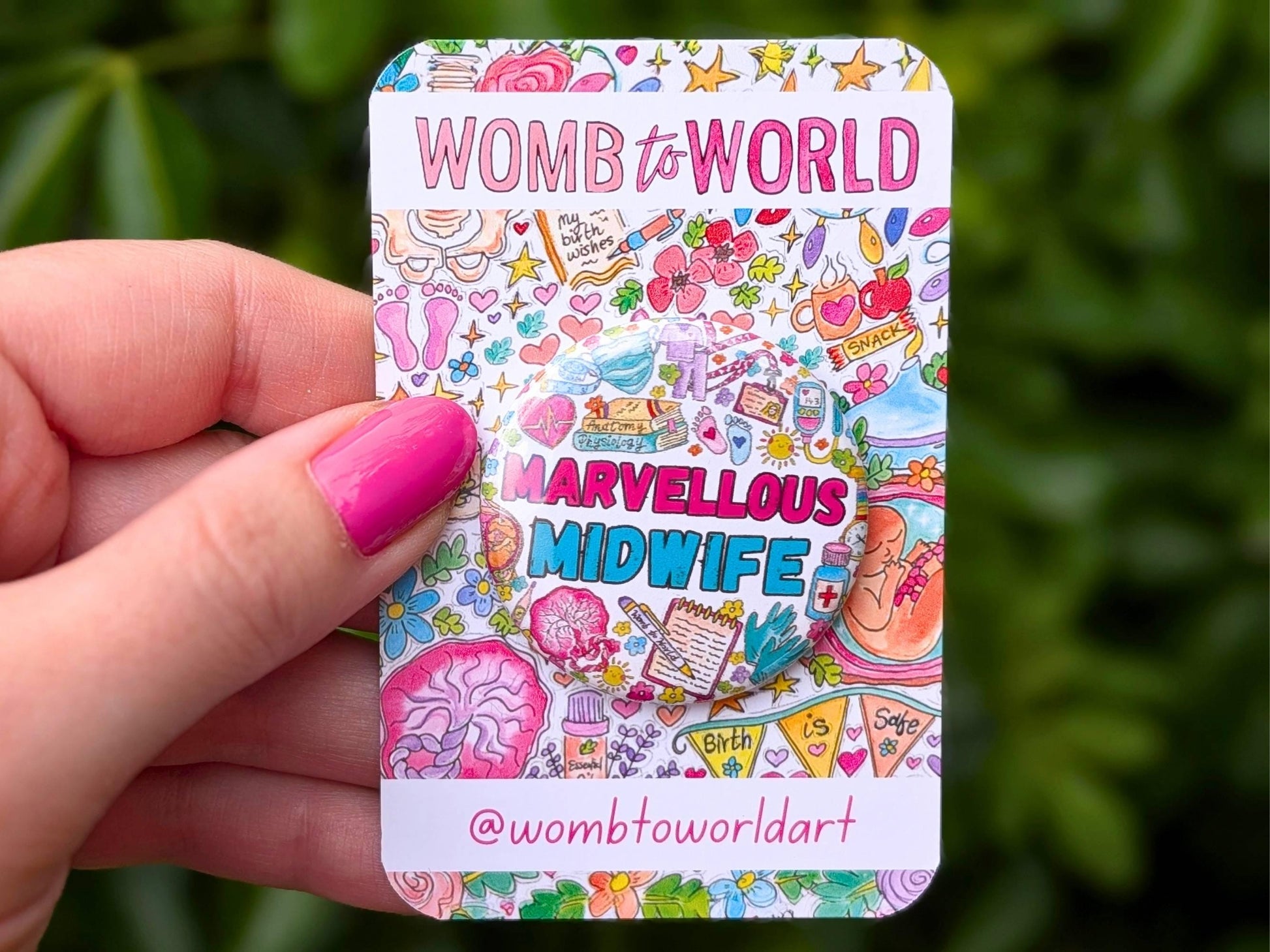 Marvellous Midwife Badge: Metal Button Pin - New Midwife Gift
