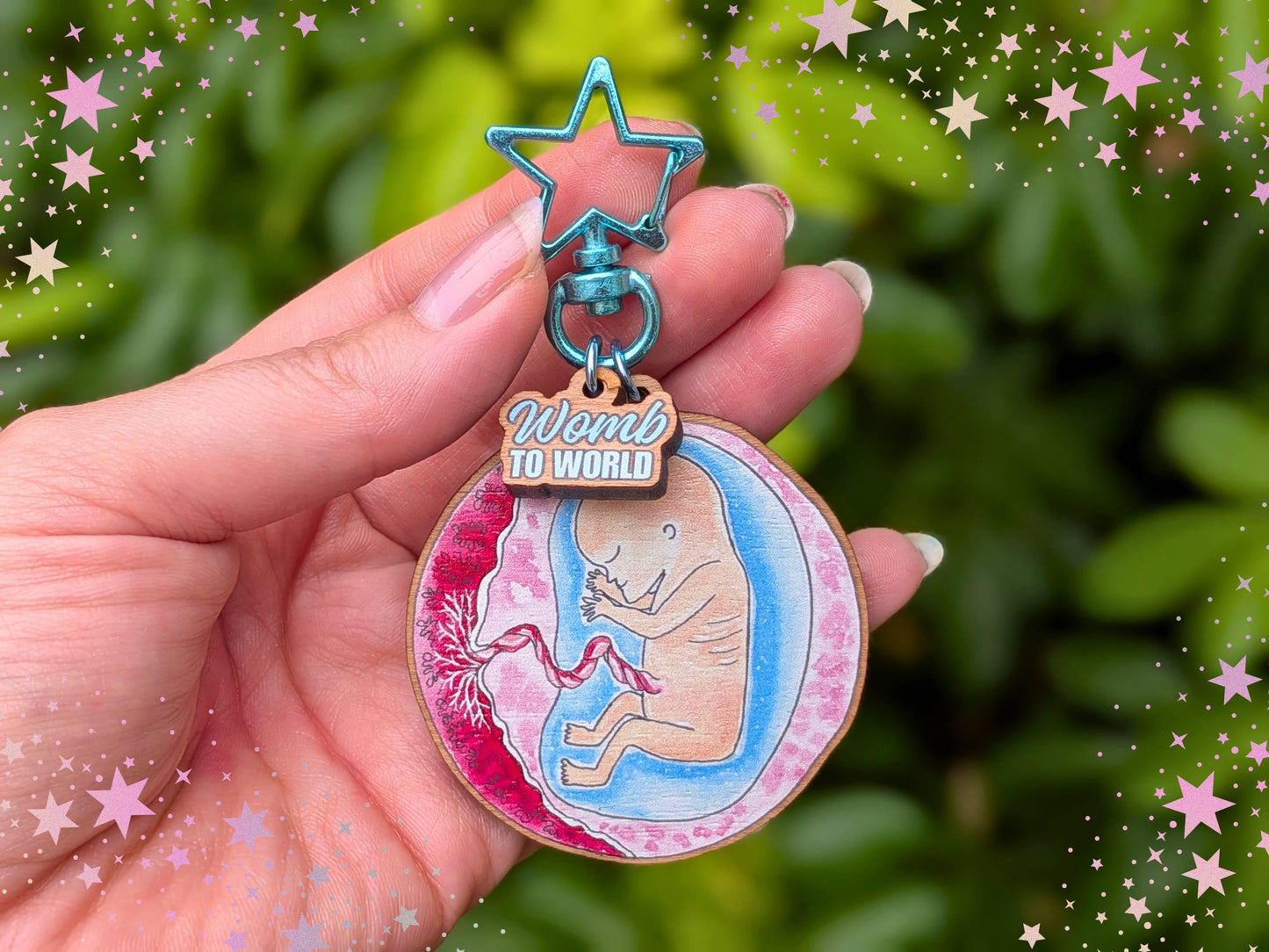 Pregnancy Keychain: Baby in the Womb Keyring, Gift for Doula and Midwife