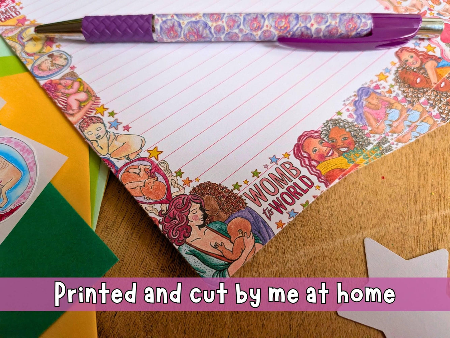 Doula Letter Writing Set - 10 Letter Kit with Envelopes and Baby Seal Stickers, for Birth Stories