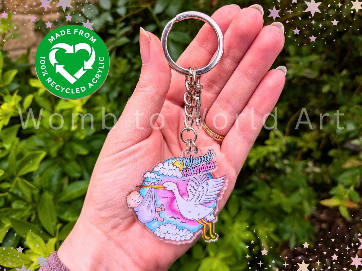 Stork Delivery Keychain
