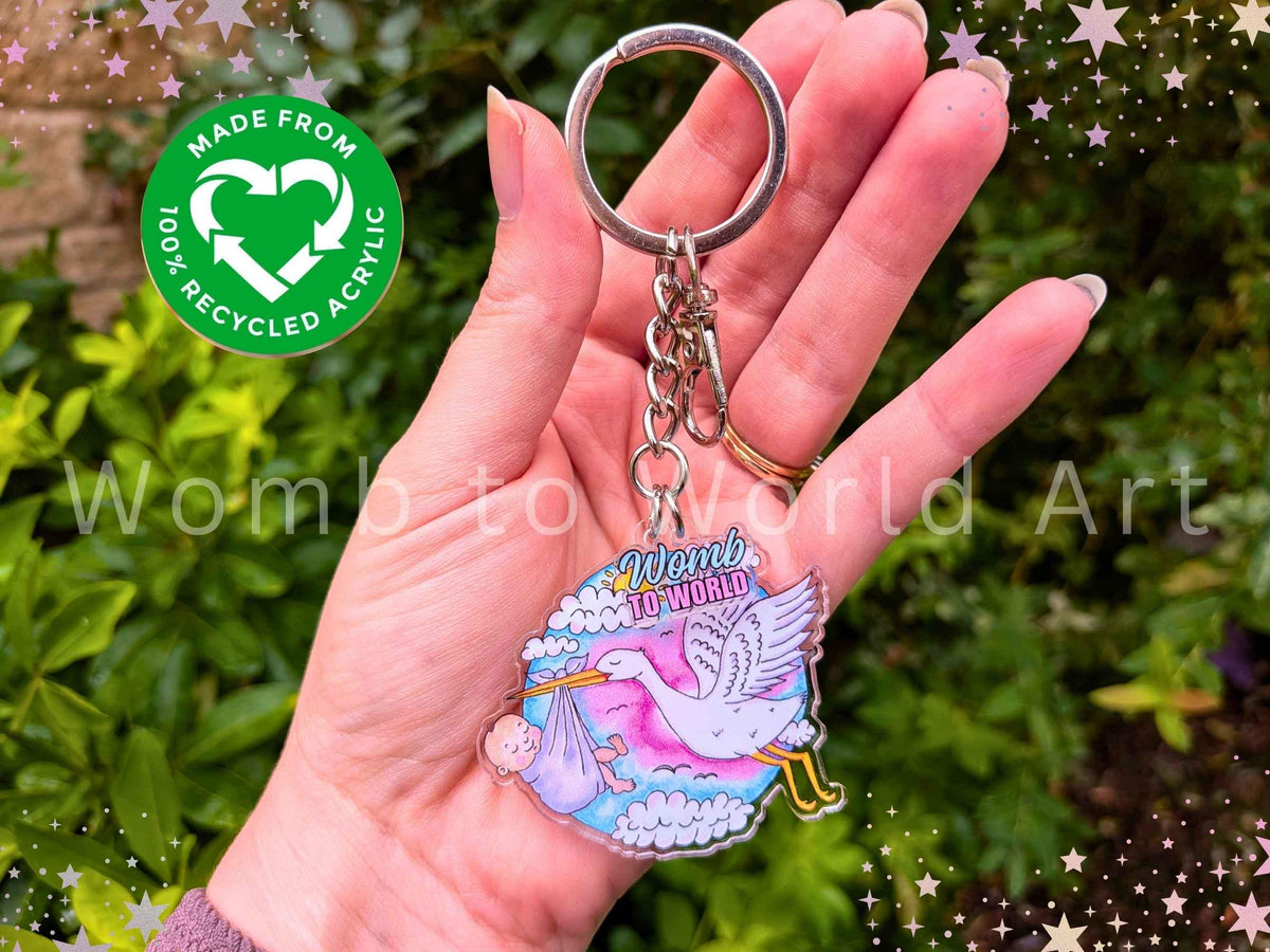 Stork Delivery Keychain
