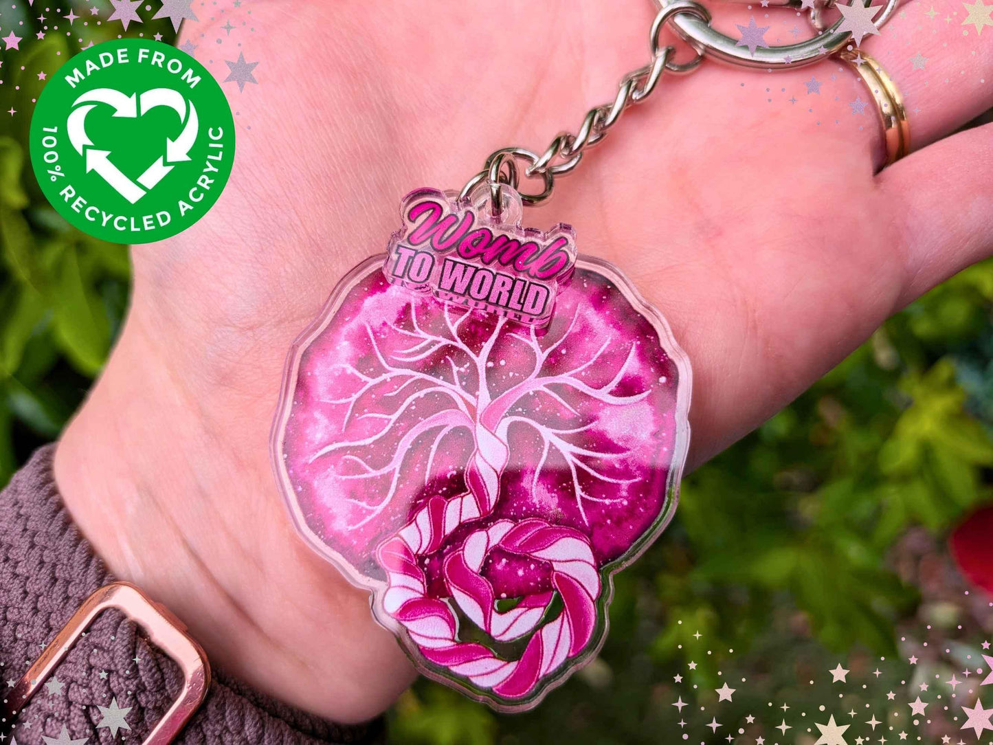 Placenta Keyring: Birth Art Keychain for Midwife and Doula Bag Charm