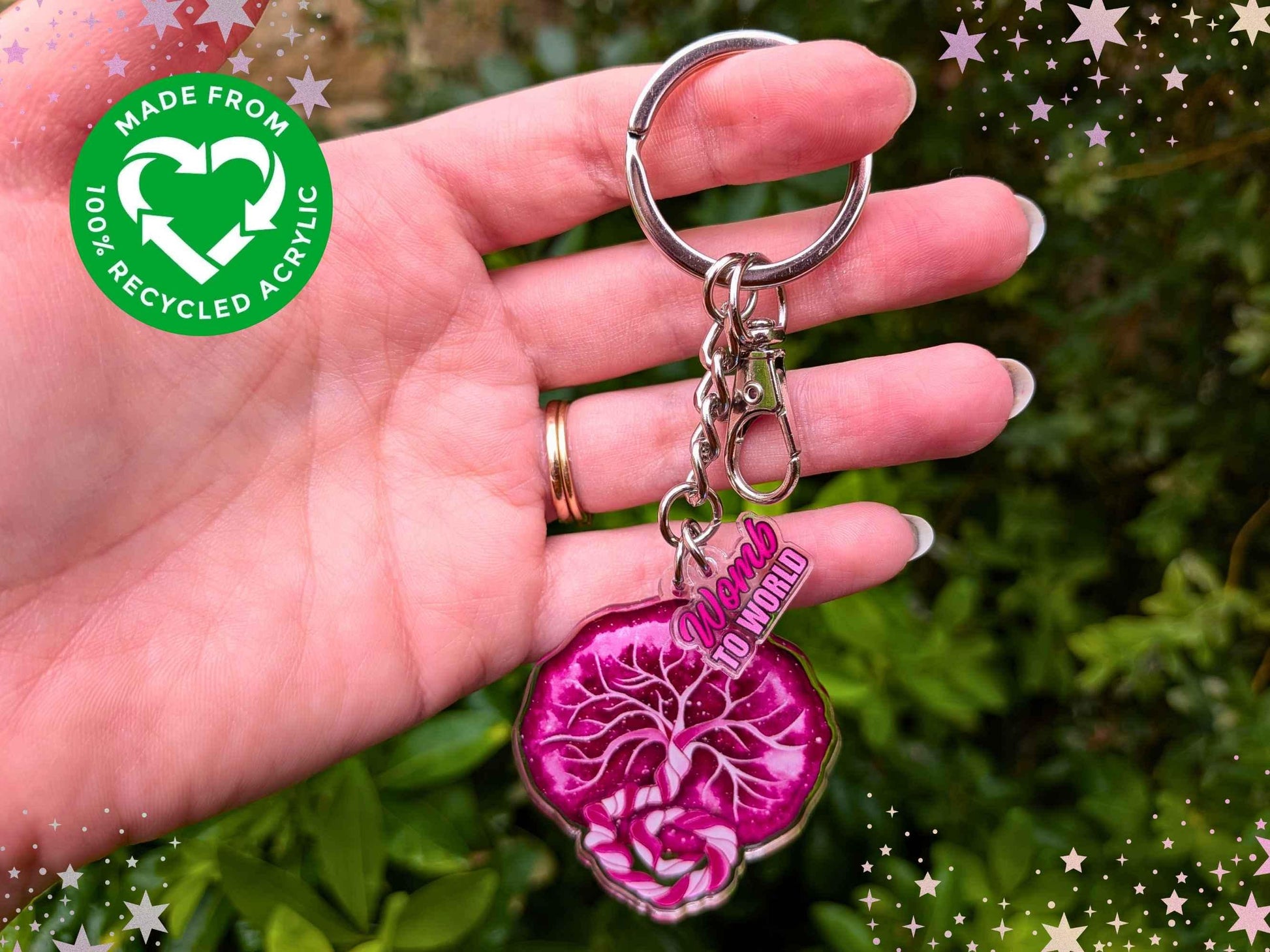 Placenta Keyring: Birth Art Keychain for Midwife and Doula Bag Charm