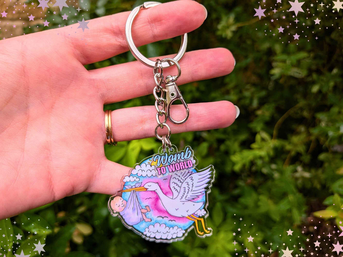 Stork Delivery Keychain