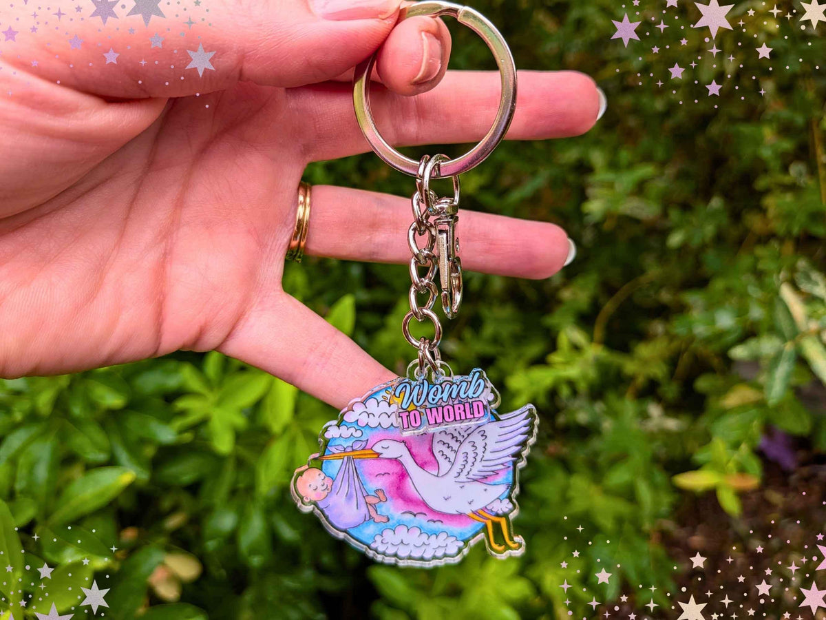 Stork Delivery Keychain