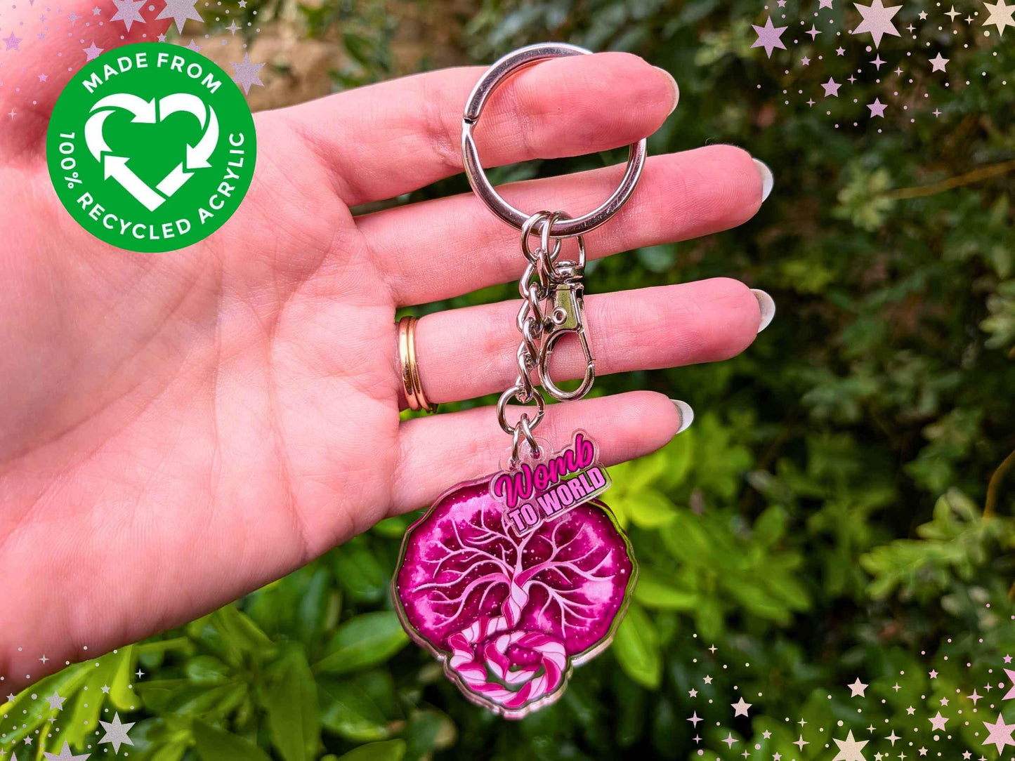 Placenta Keyring: Birth Art Keychain for Midwife and Doula Bag Charm