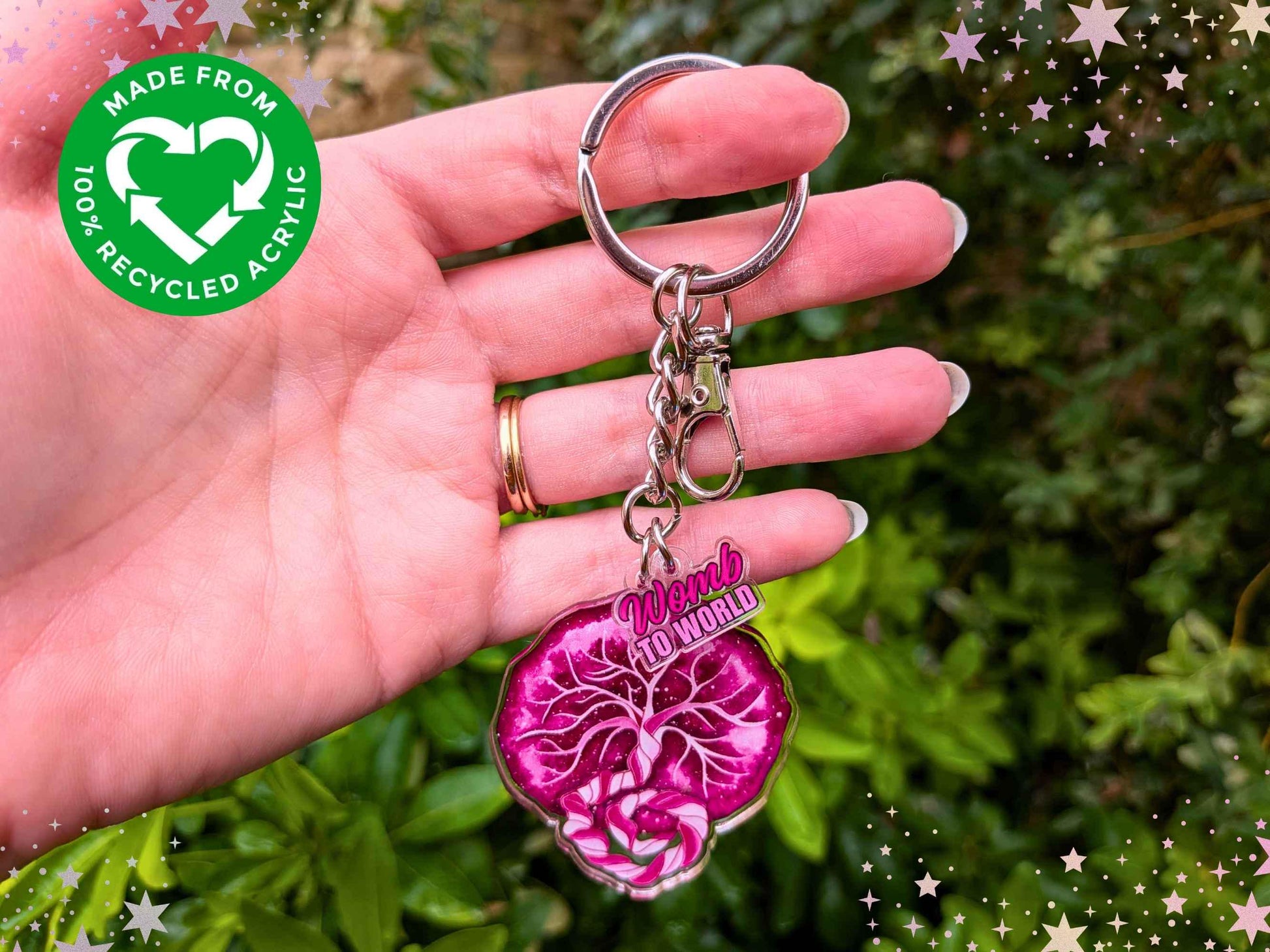 Placenta Keyring: Birth Art Keychain for Midwife and Doula Bag Charm