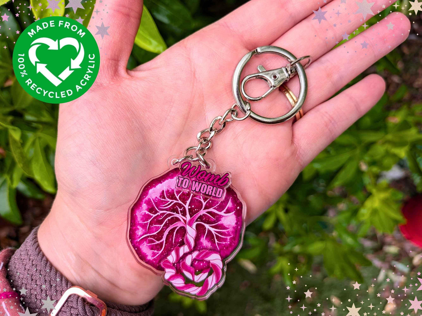 Placenta Keyring: Birth Art Keychain for Midwife and Doula Bag Charm