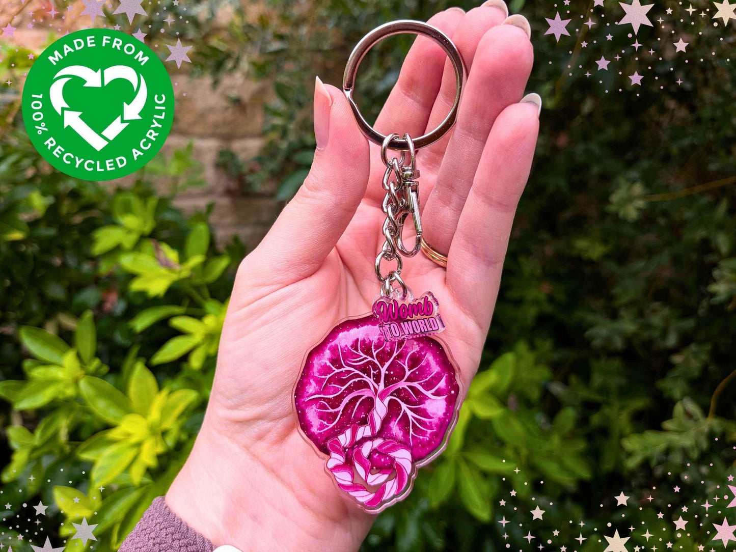 Placenta Keyring: Birth Art Keychain for Midwife and Doula Bag Charm