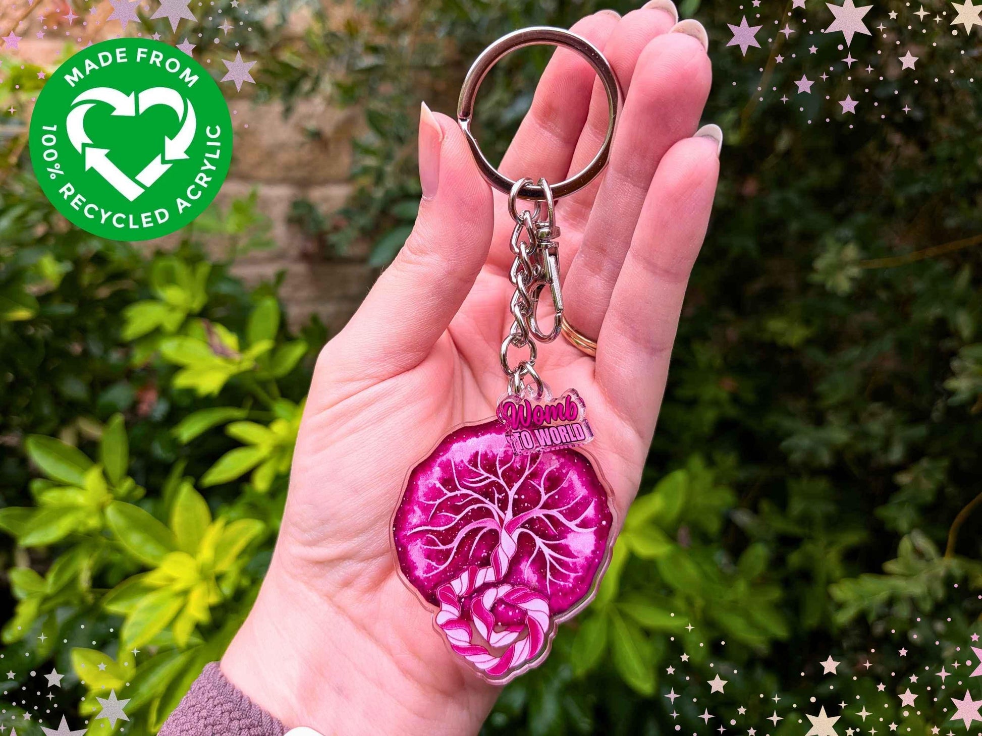 Placenta Keyring: Birth Art Keychain for Midwife and Doula Bag Charm