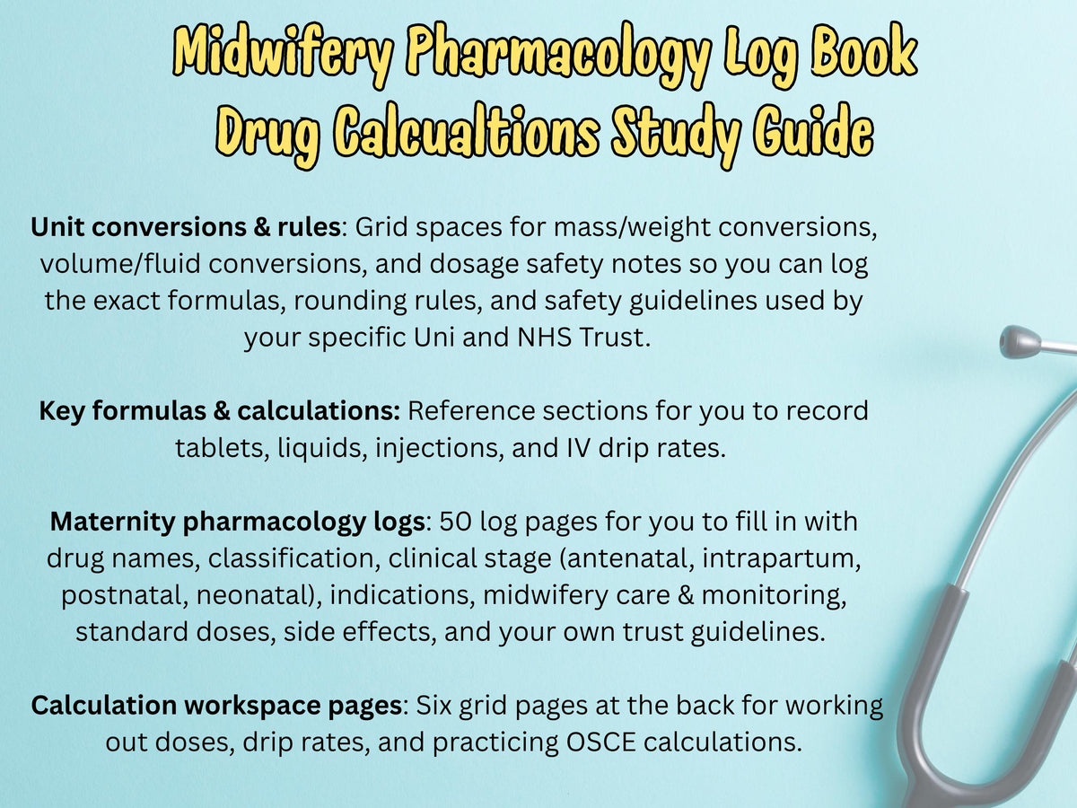 Student Midwife Pharmacology Log Book