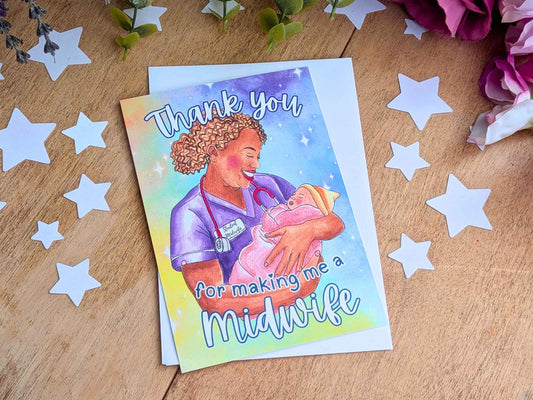 Student Midwife 40th Birth Thank You Card for the Baby
