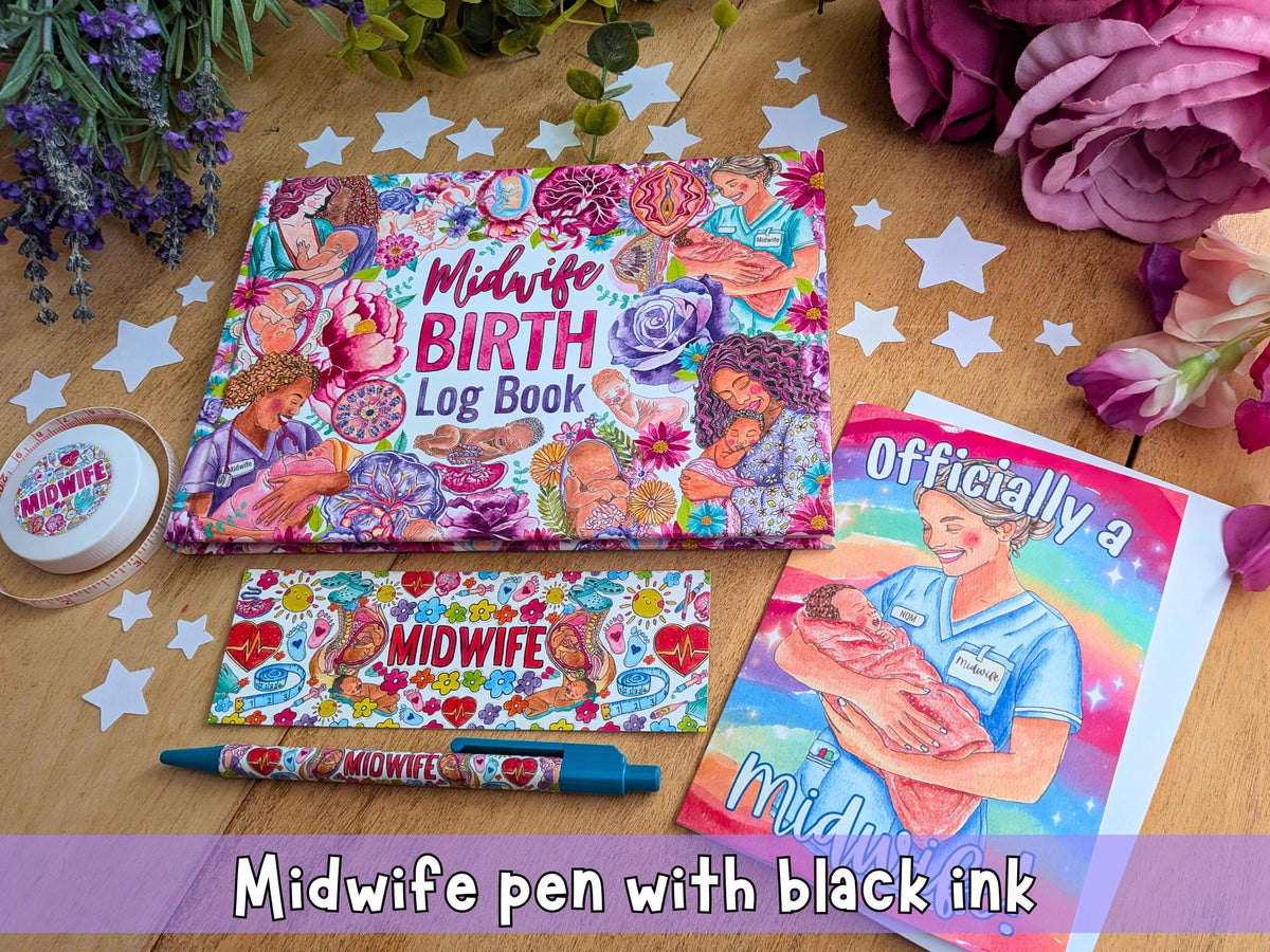 Midwife Graduation Gift Set – Birth Log Book, Card, Tape Measure & Stationery Bundle