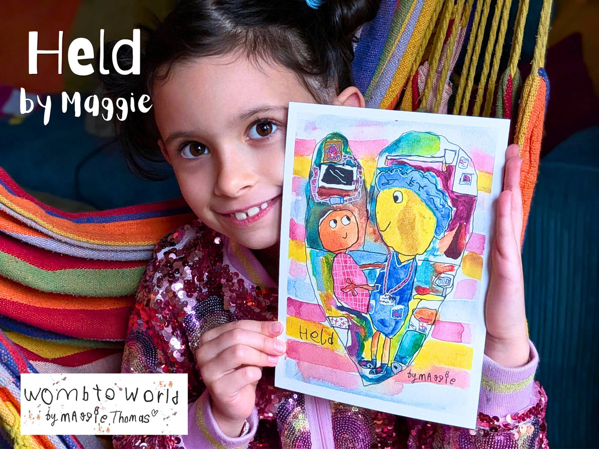 Held: Midwife Art by Maggie, A5 Print