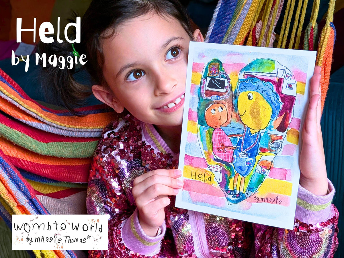 Held: Midwife Art by Maggie, A5 Print