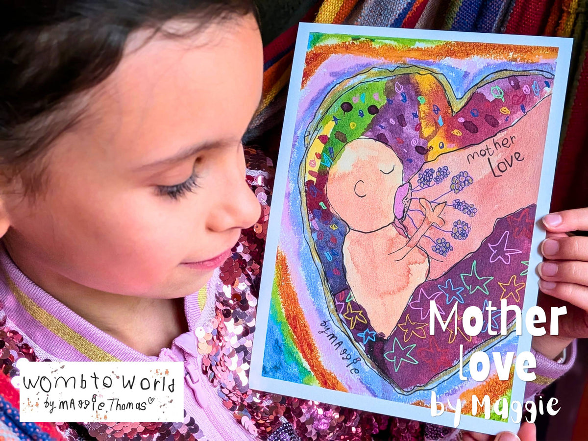 Mother Love: Breastfeeding Art by Maggie, A5 Print