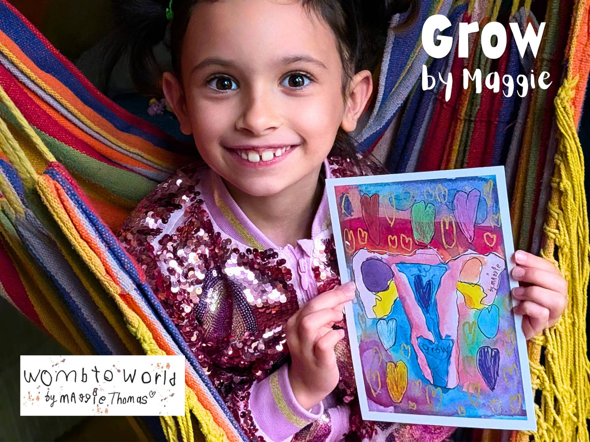 Grow: Rainbow Womb Art by Maggie, A5 Print