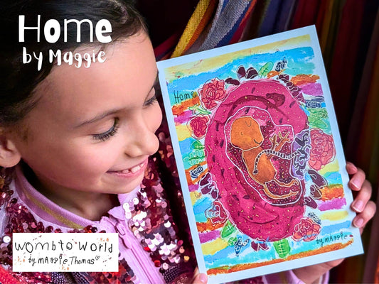 Home: Baby in the Womb Art by Maggie A5 Print