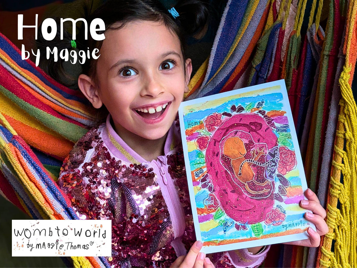 Home: Baby in the Womb Art by Maggie A5 Print