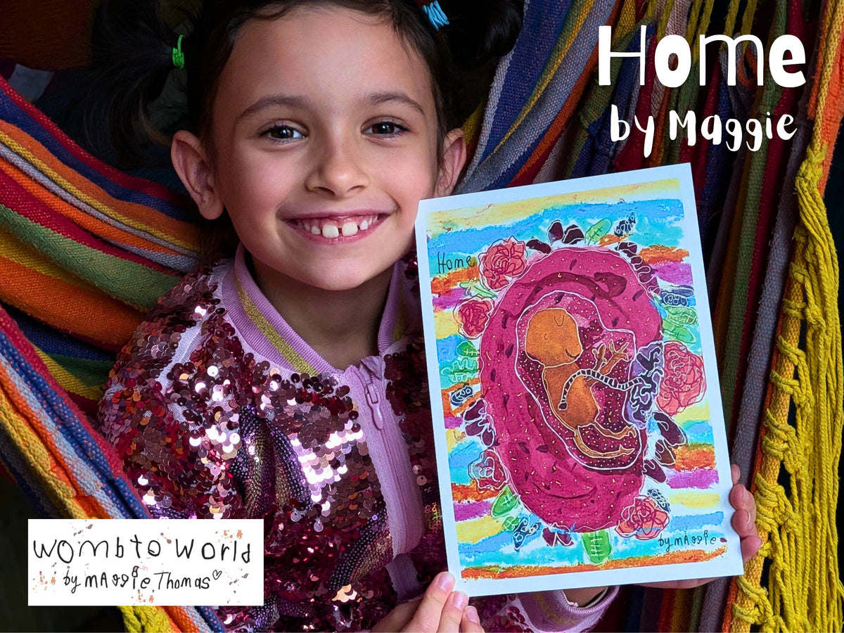 Home: Baby in the Womb Art by Maggie A5 Print