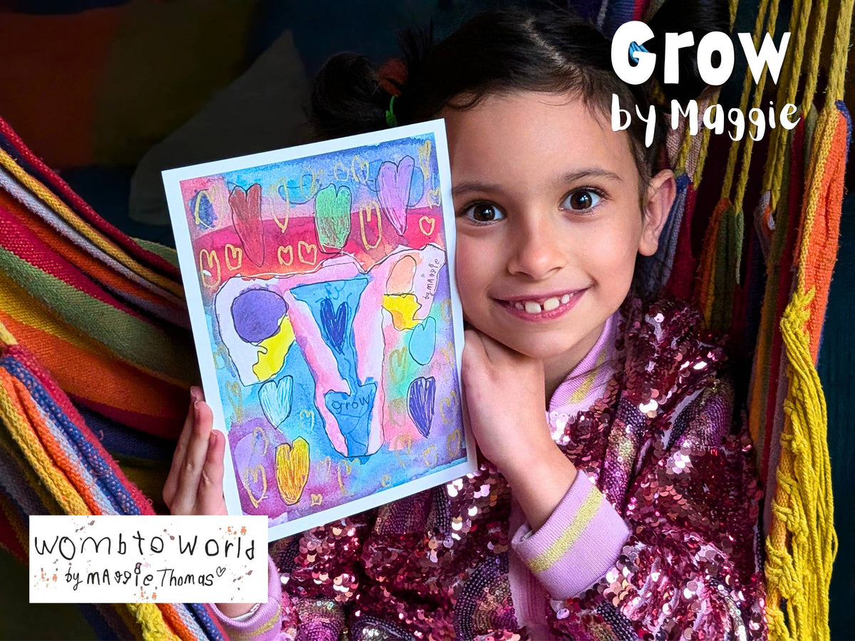 Grow: Rainbow Womb Art by Maggie, A5 Print