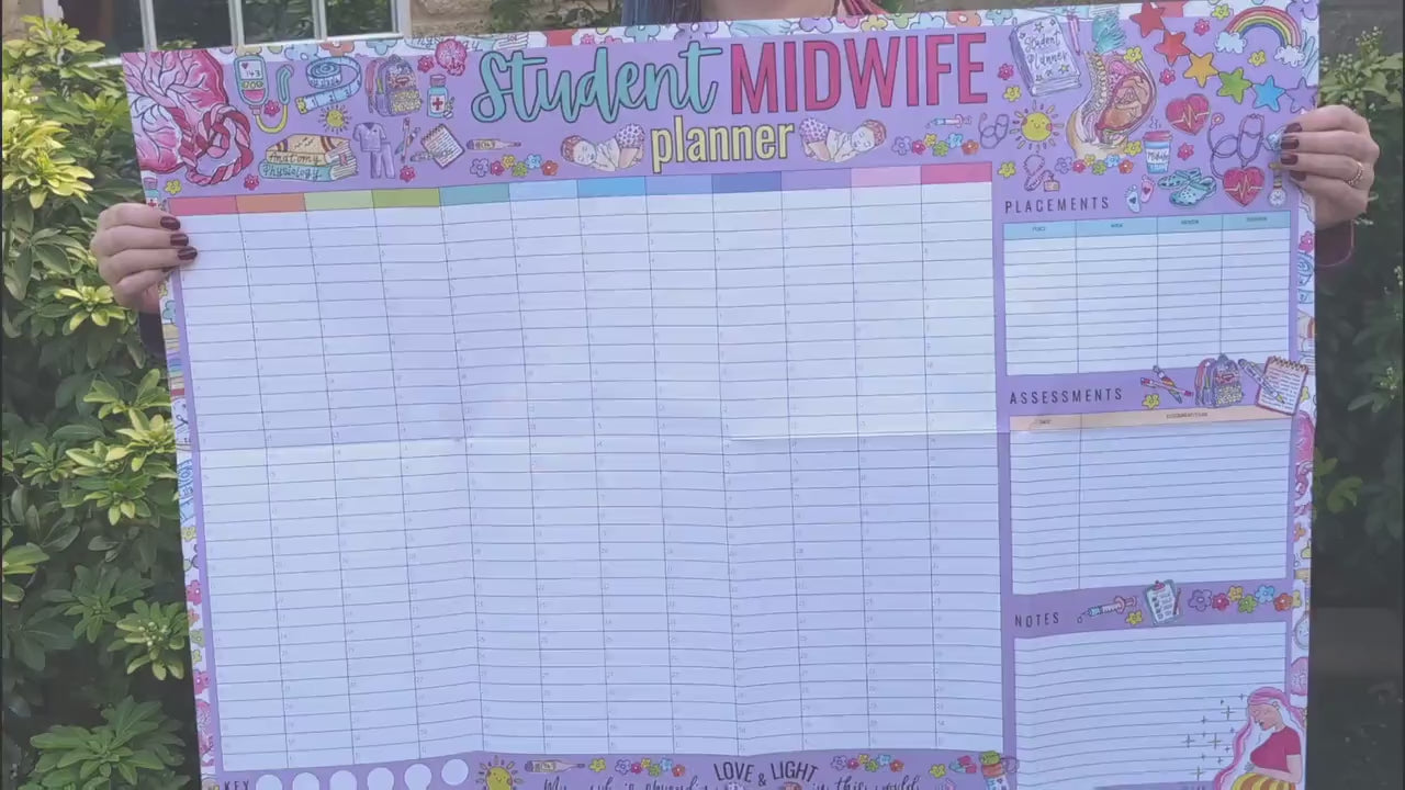 Student Midwife A1 Undated Wall Planner