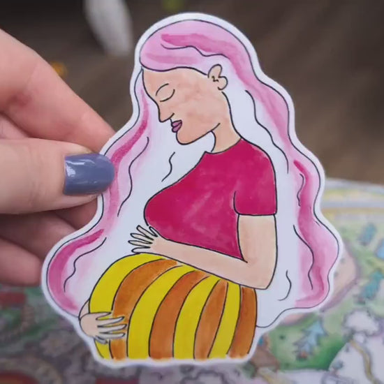 Pregnant Woman Sticker 10cm