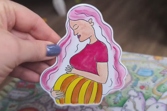 Pregnant Woman Sticker 10cm