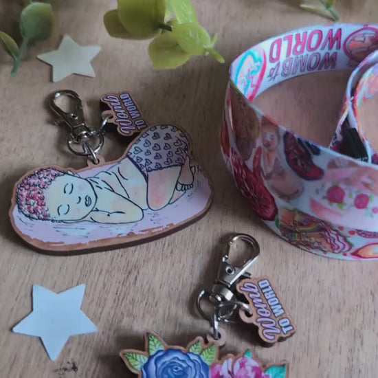 Pregnancy Lanyard Charm, Bag or Key Fob Charm