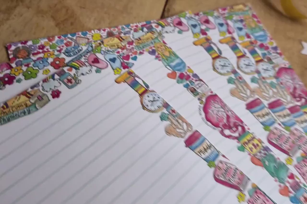 Student Midwife Letter Writing Set - 10 Letter Kit with Envelopes and Baby Seal Stickers