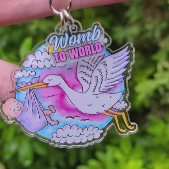 Stork Delivery Keychain
